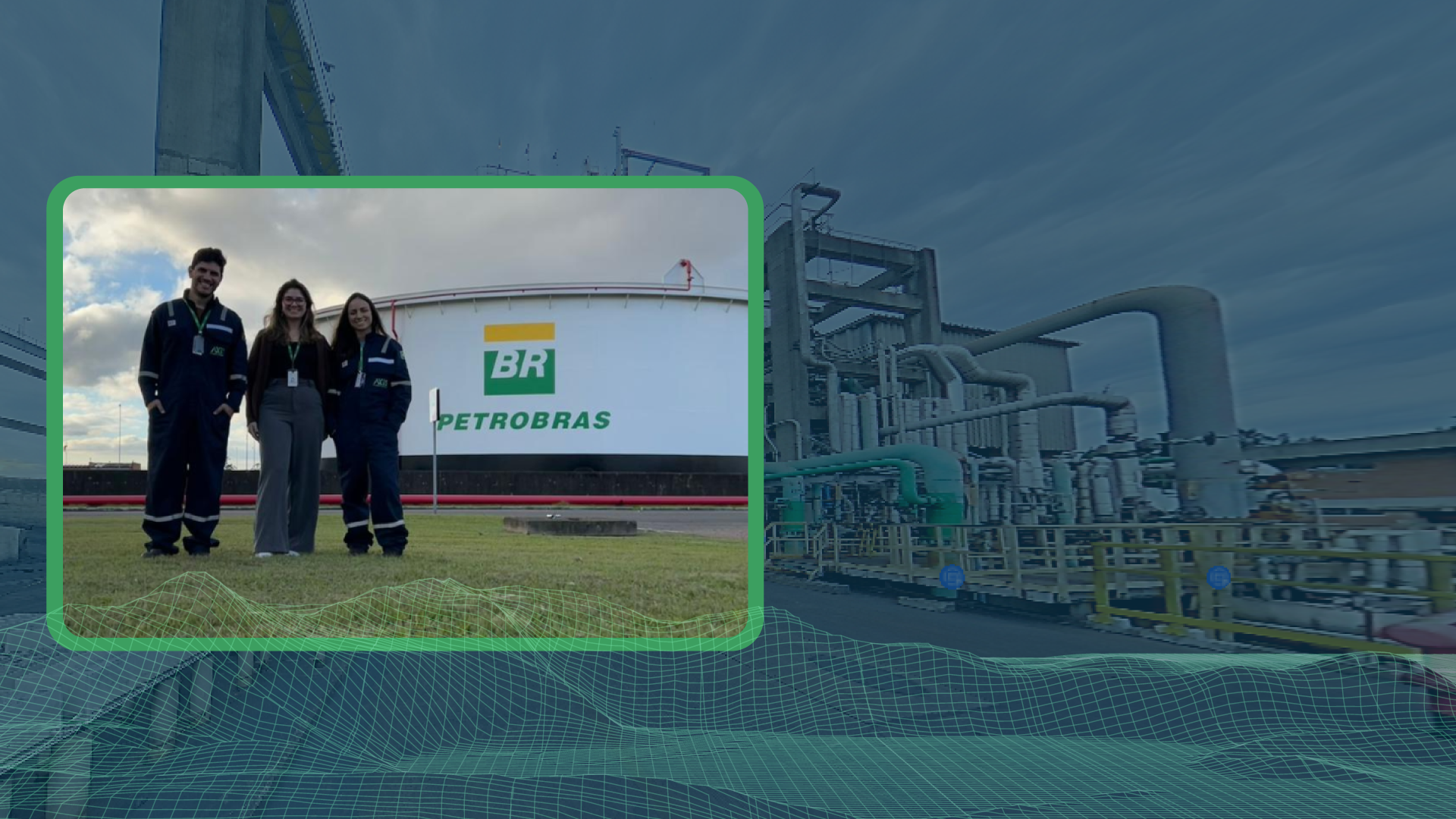 Equipe da Axis em atuação na REFAP Petrobras em projeto de Engenharia As Built e modelagem 3D industrial.